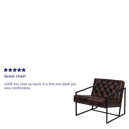 Bomber Jacket LeatherSoft Tufted Lounge Chair