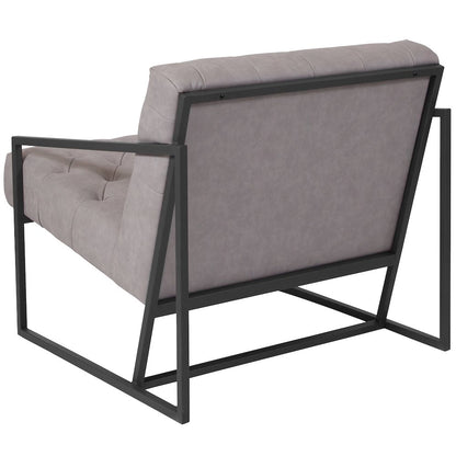 Madison Retro Light Gray LeatherSoft Tufted Lounge Chair