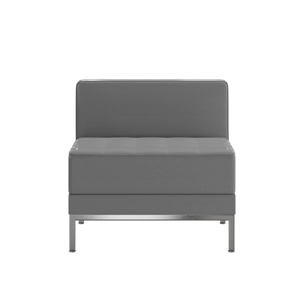 Imagination Contemporary Gray Leathersoft Middle Chair