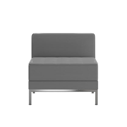 Imagination Contemporary Gray Leathersoft Middle Chair
