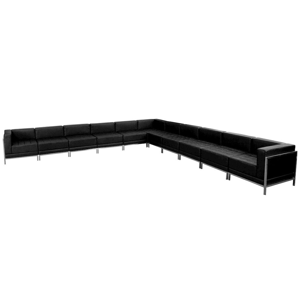 Imagination Black LeatherSoft Sectional Configuration, 11 Pieces