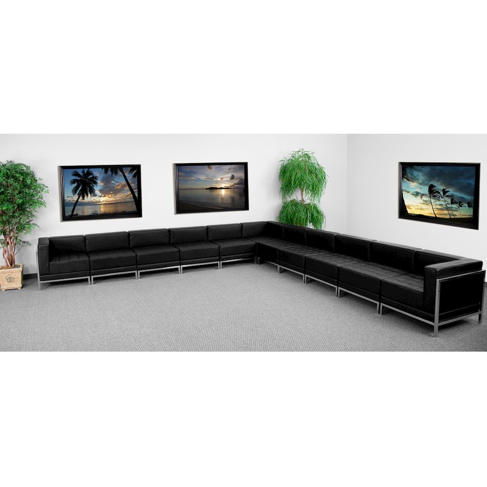 Imagination Black LeatherSoft Sectional Configuration, 11 Pieces