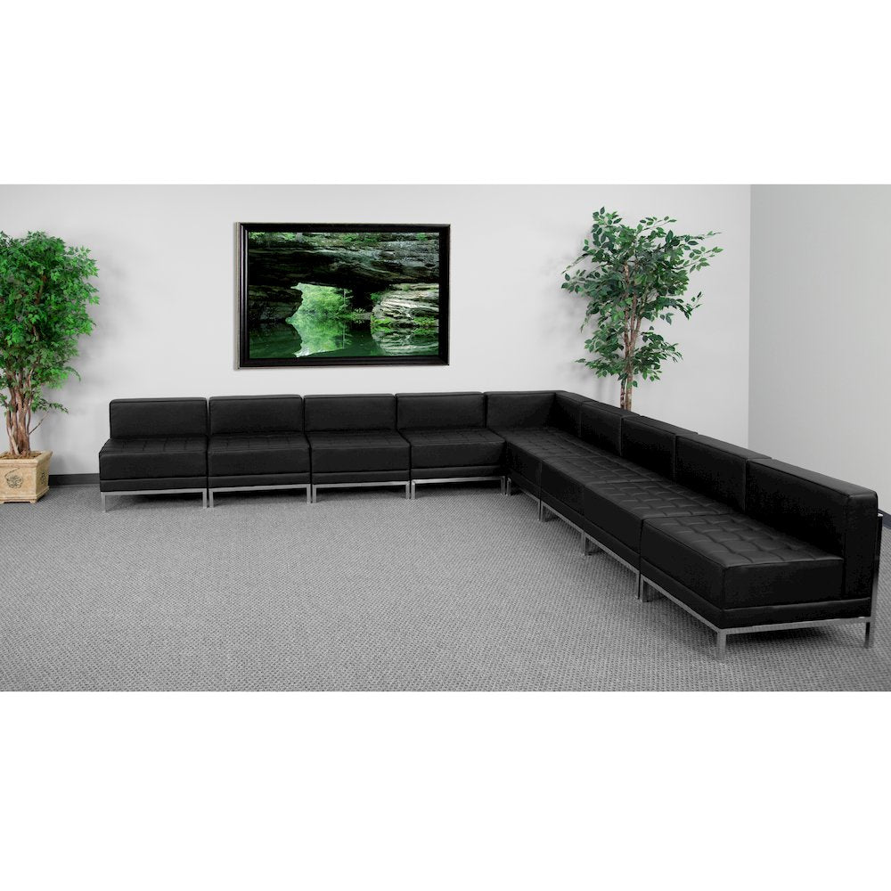 Imagination Black LeatherSoft Sectional Configuration, 9 Pieces