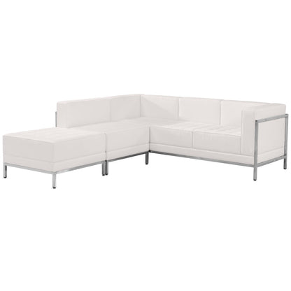 Imagination Melrose White LeatherSoft Sectional Configuration, 3 Pieces
