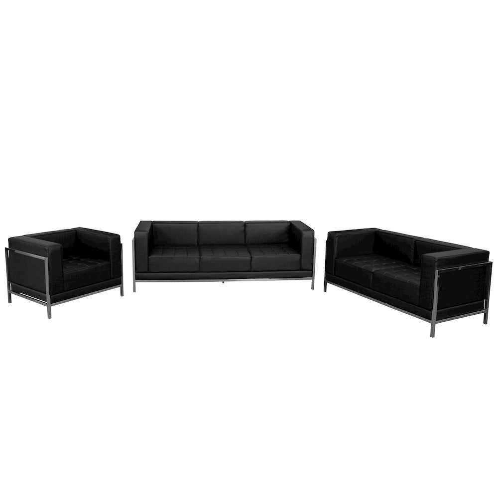 Imagination Black LeatherSoft 3 Piece Sofa Set