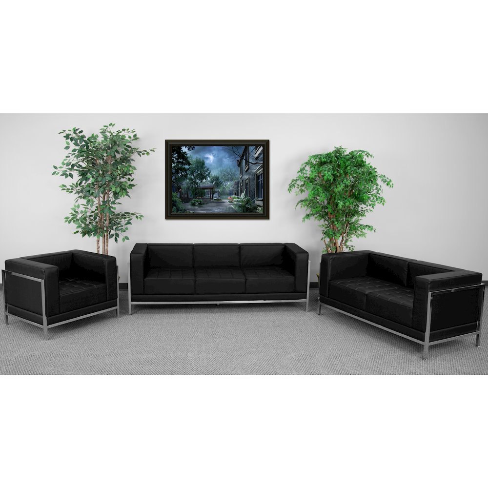 Imagination Black LeatherSoft 3 Piece Sofa Set