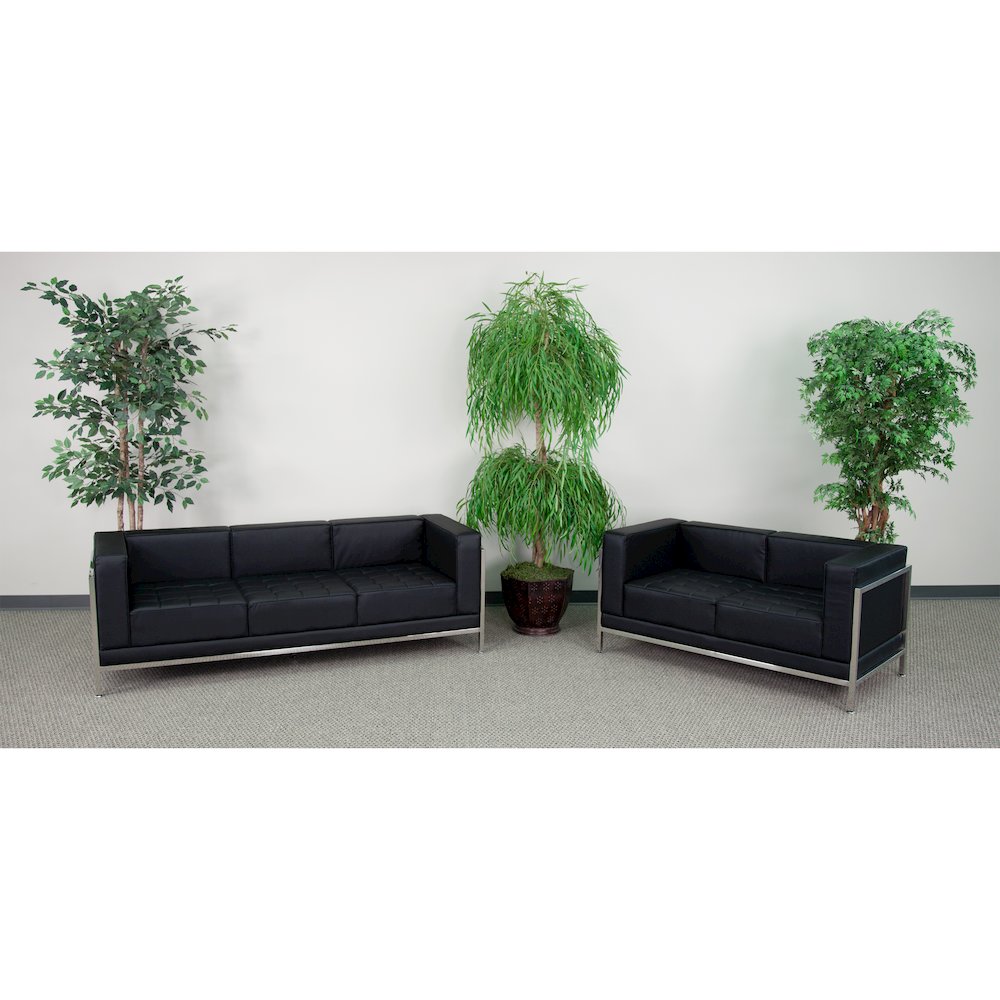 Imagination Black LeatherSoft Sofa & Loveseat Set
