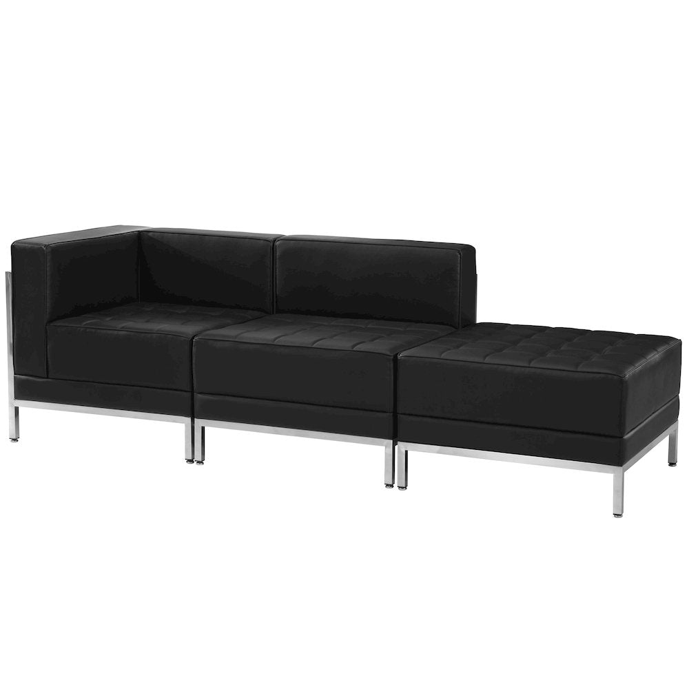 Imagination Black LeatherSoft 3 Piece Chair & Ottoman Set
