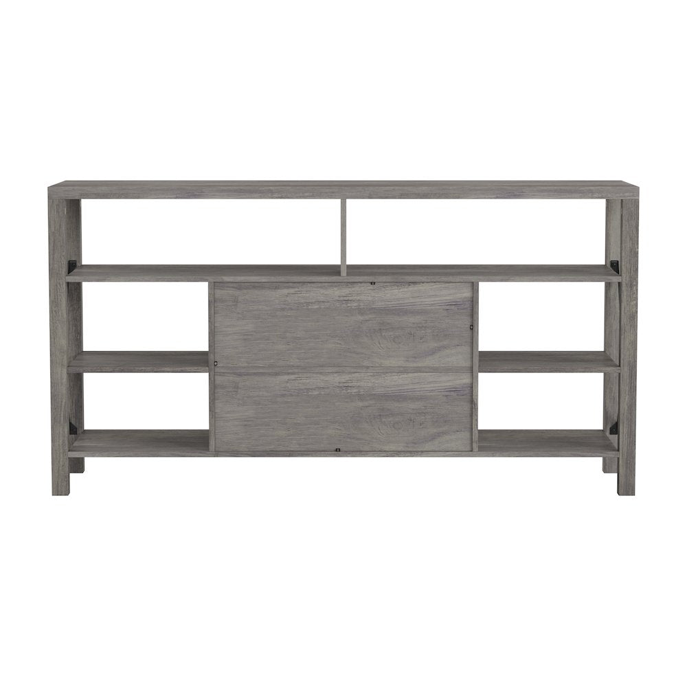 60" Farmhouse Tall TV Console Cabinet for TV's up to 60", Gray Wash