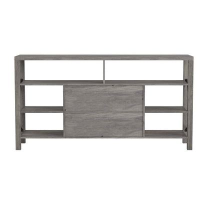 60" Farmhouse Tall TV Console Cabinet for TV's up to 60", Gray Wash
