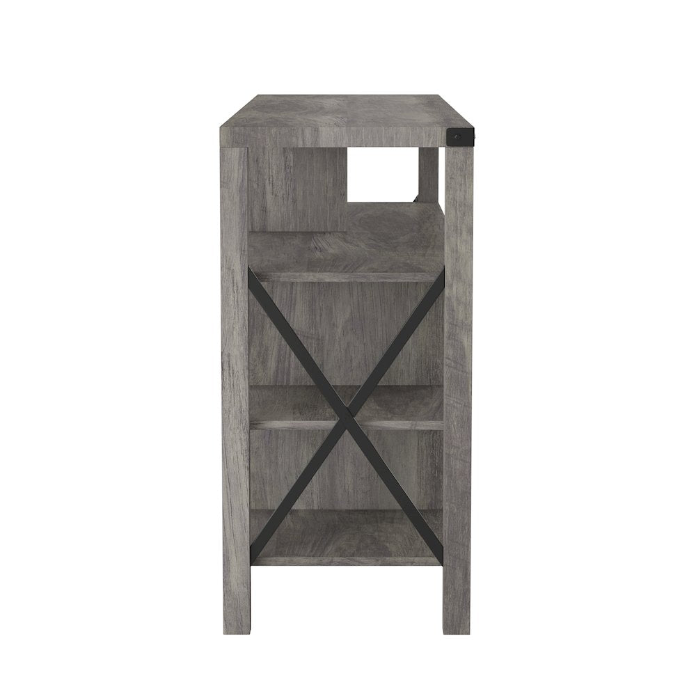 60" Farmhouse Tall TV Console Cabinet for TV's up to 60", Gray Wash