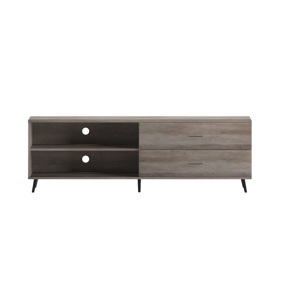 65" TV Stand for up to 60" TV's with Shelf and Storage Drawers, Walnut
