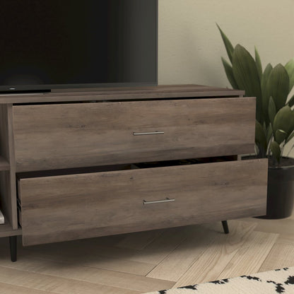 65" TV Stand for up to 60" TV's with Shelf and Storage Drawers, Walnut