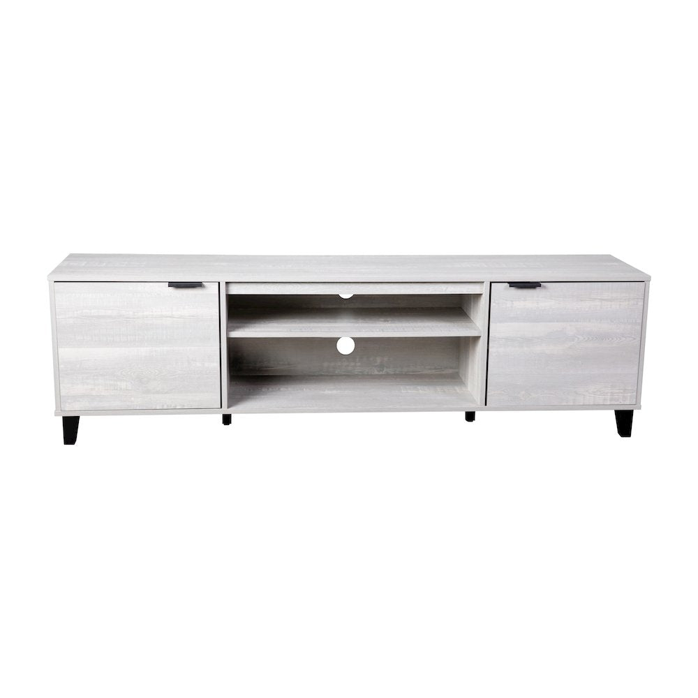 70" TV Stand for up to 60" TV's with Shelves and Dual Storage Compartments, Gray