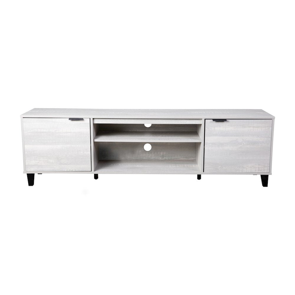 70" TV Stand for up to 60" TV's with Shelves and Dual Storage Compartments, Gray
