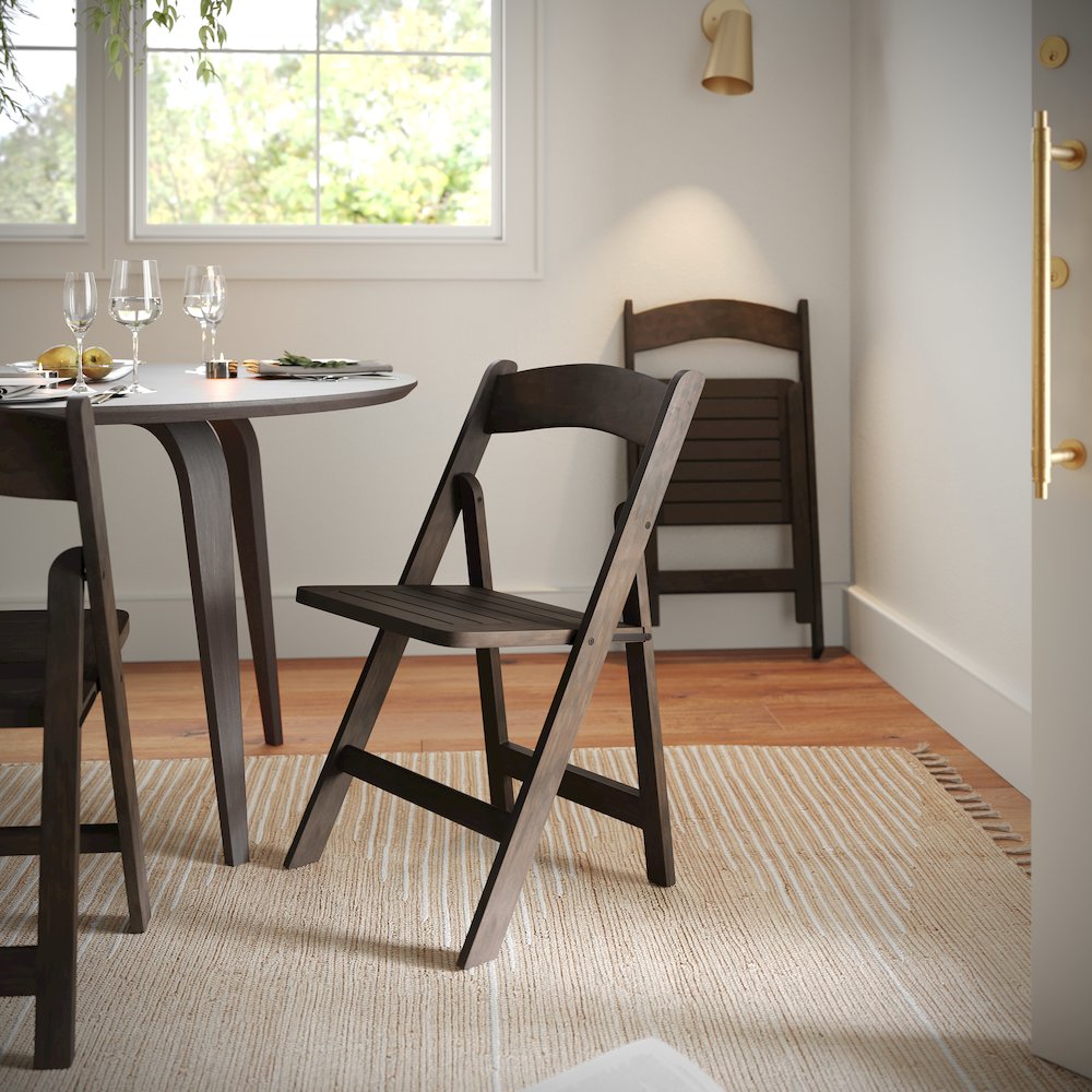 Holden Commercial Grade Early American Solid Wood Folding Dining Chair
