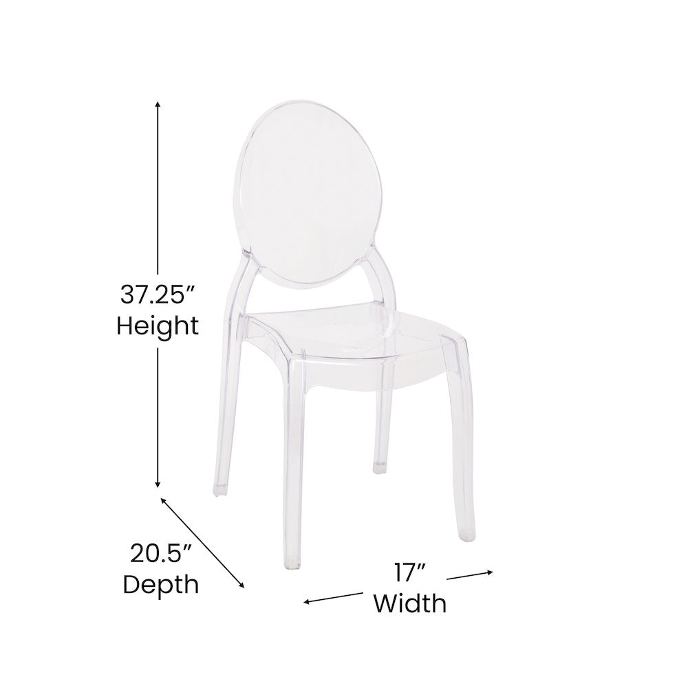 Set of 4 Crystal Extra Wide Resin  Banquet, Event Ghost Chairs