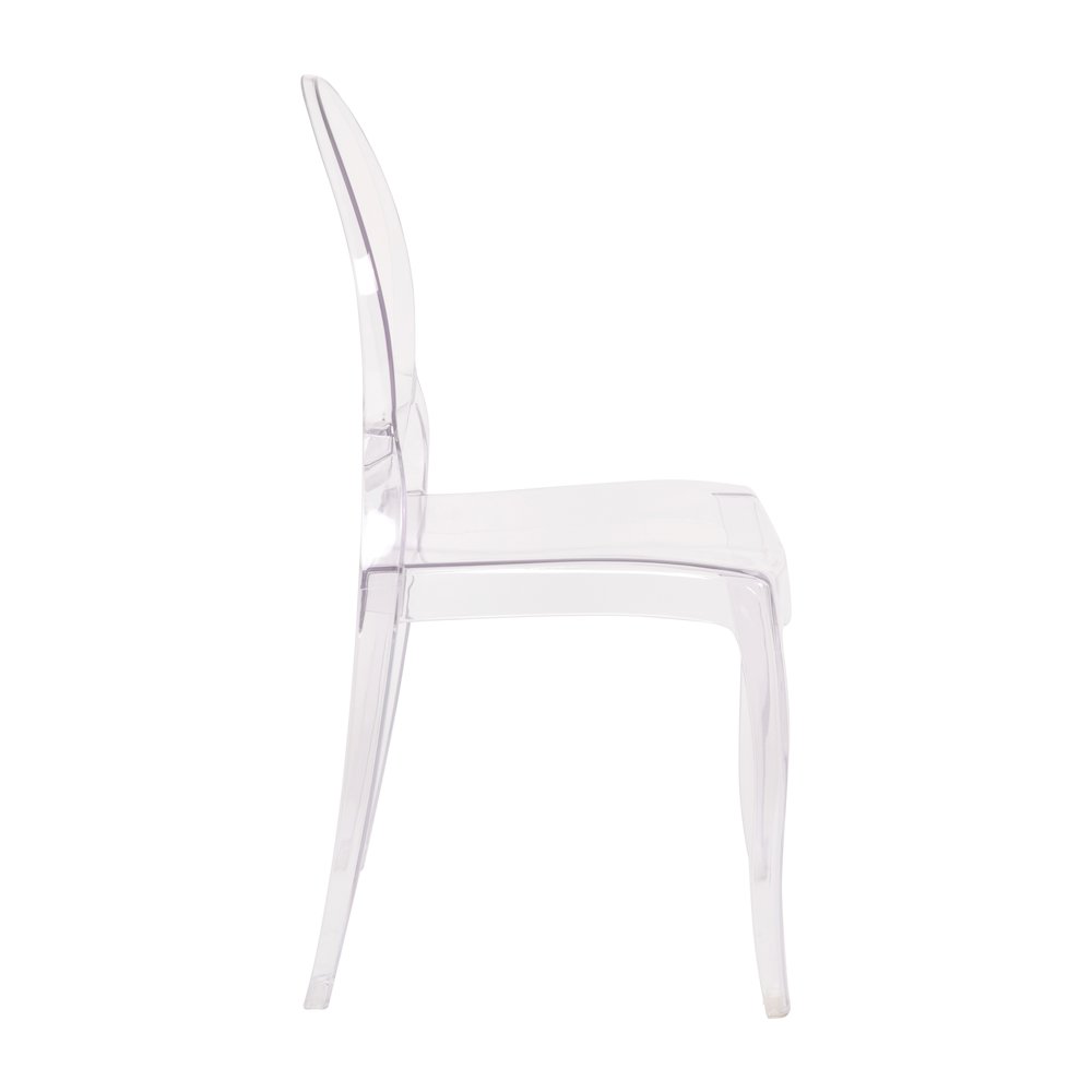 Set of 4 Crystal Extra Wide Resin  Banquet, Event Ghost Chairs
