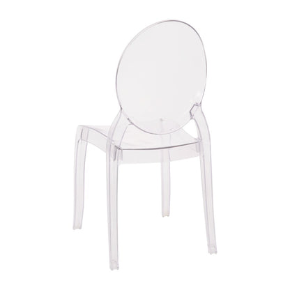 Set of 4 Crystal Extra Wide Resin  Banquet, Event Ghost Chairs