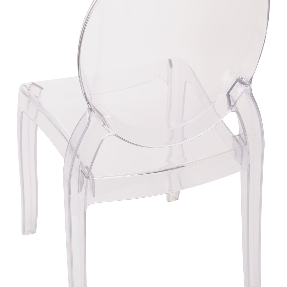 Set of 4 Crystal Extra Wide Resin  Banquet, Event Ghost Chairs