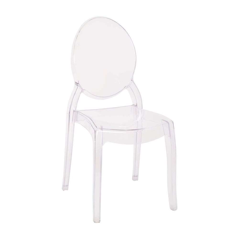 Set of 4 Crystal Extra Wide Resin  Banquet, Event Ghost Chairs