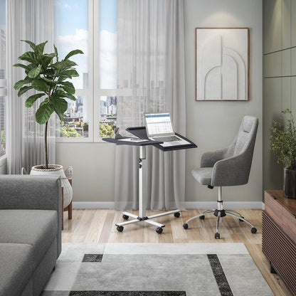 Rolling Adjustable Laptop Cart. Color: Graphite
