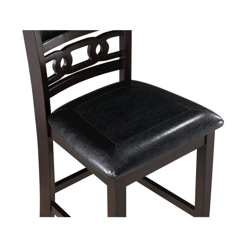 Furniture Gia 5-Piece Transitional Wood Counter Set in Ebony