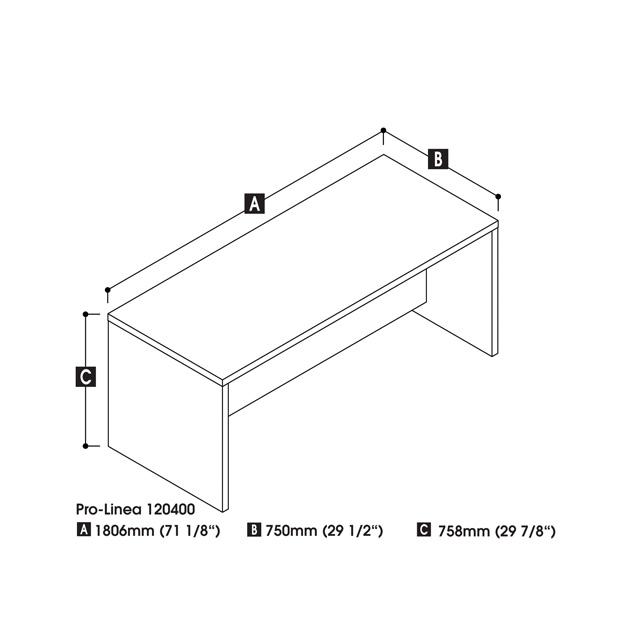 Pro-Linea Executive Desk in White