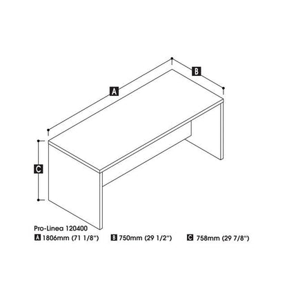 Pro-Linea Executive Desk in White