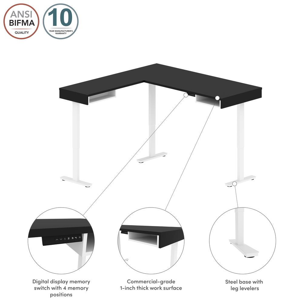 72W L-Shaped Standing Desk