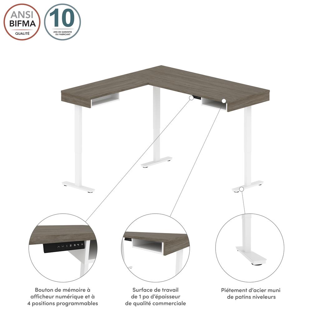 72W L-Shaped Standing Desk
