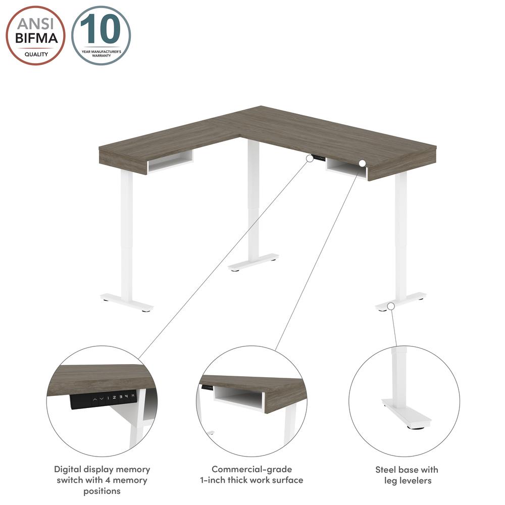 72W L-Shaped Standing Desk
