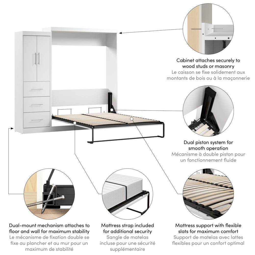 Nebula Queen Murphy Bed with Wardrobe (90W)