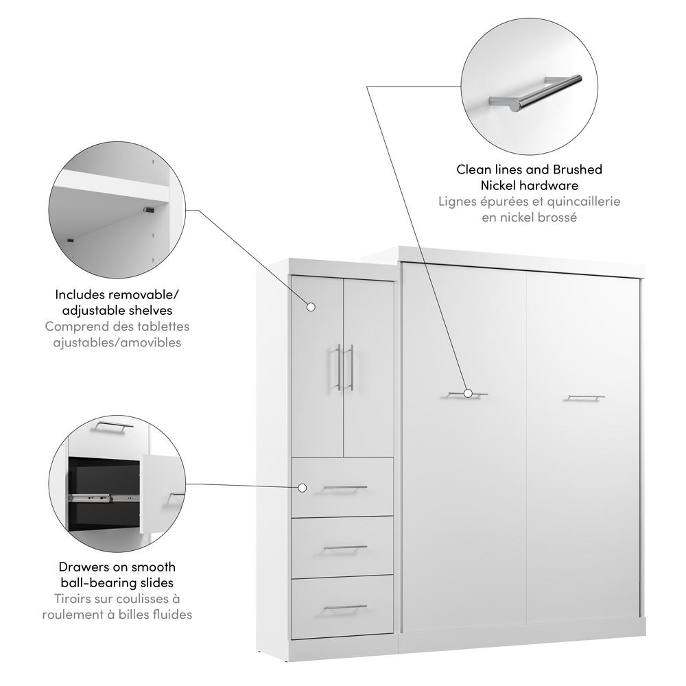 Nebula Queen Murphy Bed with Wardrobe (90W)