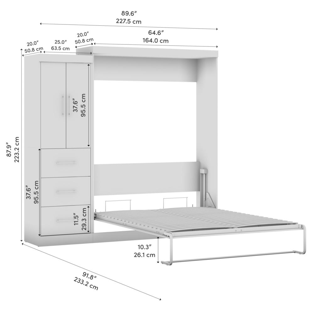 Nebula Queen Murphy Bed with Wardrobe (90W)