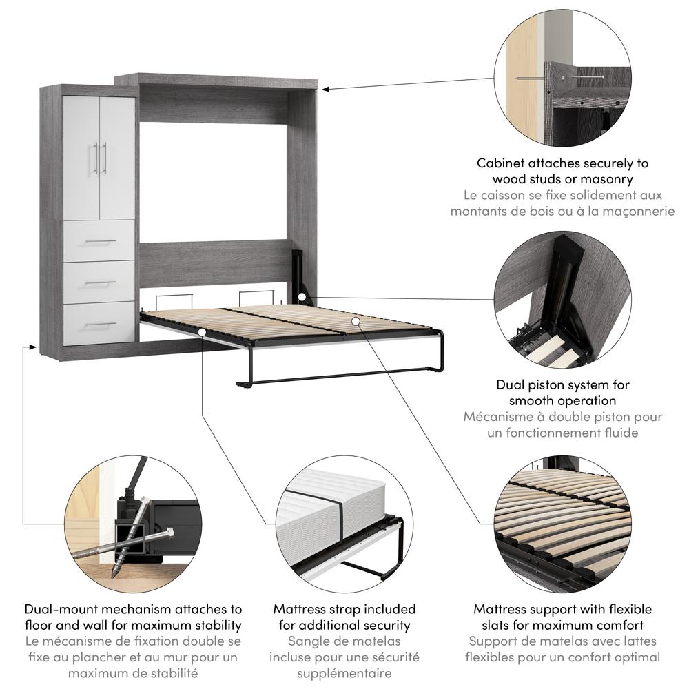 Nebula Queen Murphy Bed with Wardrobe (90W)