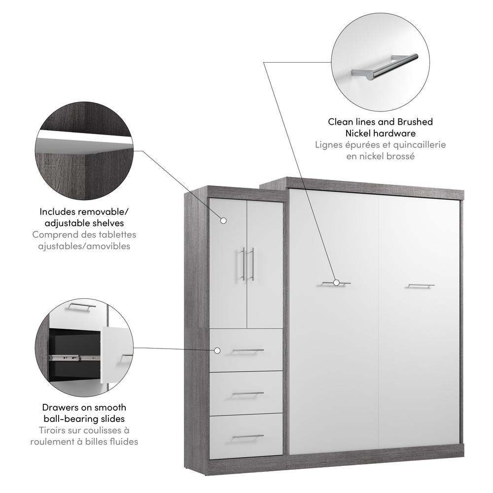 Nebula Queen Murphy Bed with Wardrobe (90W)