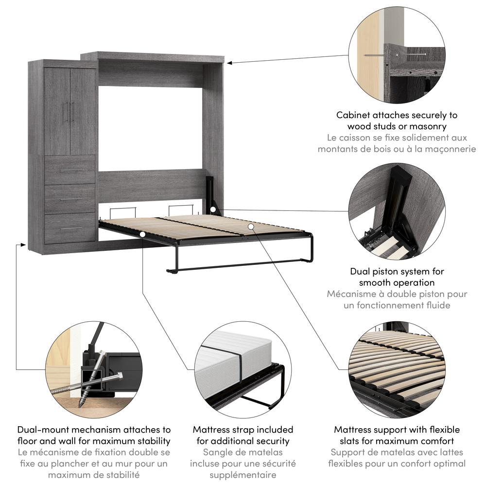 Nebula Queen Murphy Bed with Wardrobe (90W)