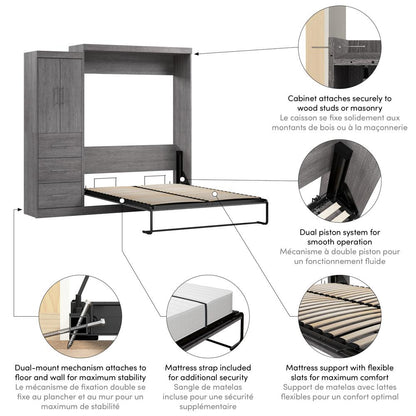 Nebula Queen Murphy Bed with Wardrobe (90W)