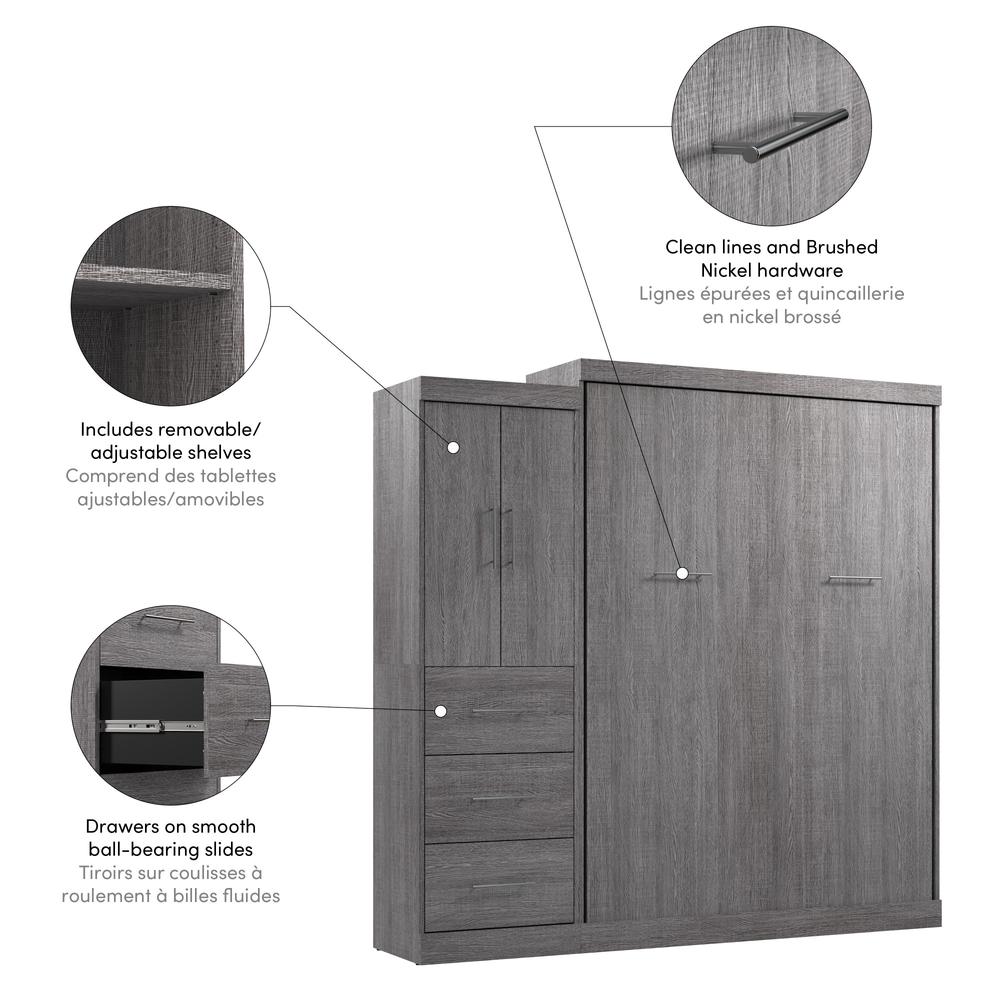 Nebula Queen Murphy Bed with Wardrobe (90W)