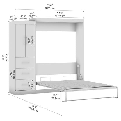 Nebula Queen Murphy Bed with Wardrobe (90W)