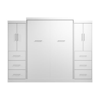Nebula Queen Murphy Bed with 2 Wardrobes (115W)