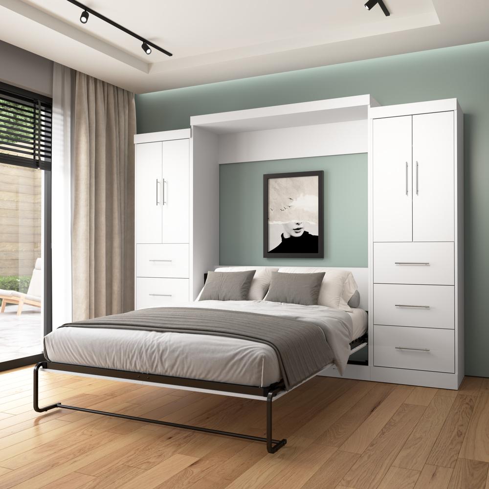 Nebula Queen Murphy Bed with 2 Wardrobes (115W)