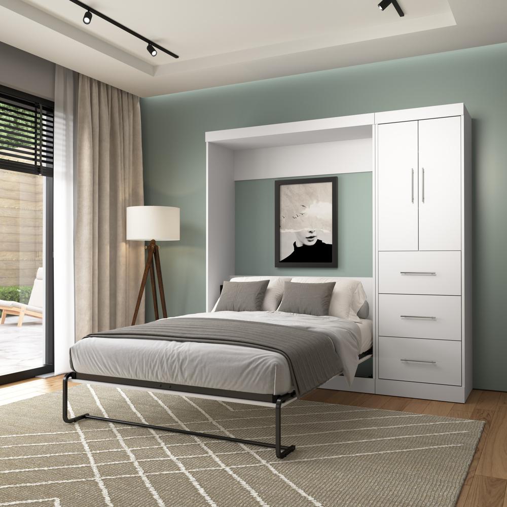 Nebula Full Murphy Bed with Wardrobe (84W)