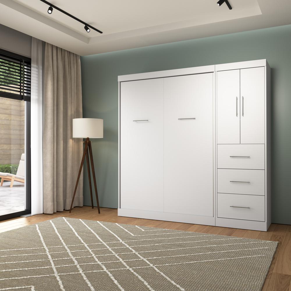 Nebula Full Murphy Bed with Wardrobe (84W)