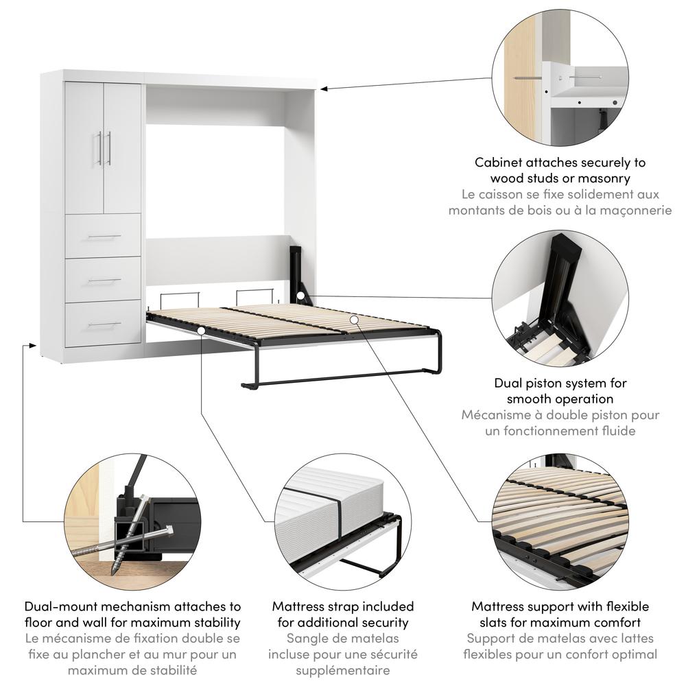Nebula Full Murphy Bed with Wardrobe (84W)