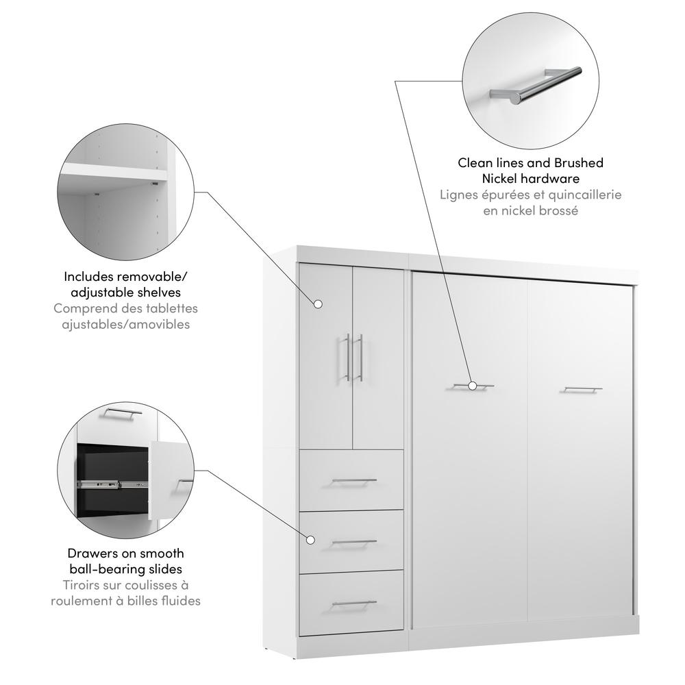 Nebula Full Murphy Bed with Wardrobe (84W)