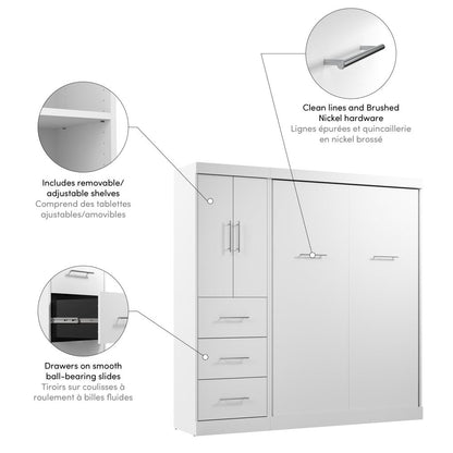 Nebula Full Murphy Bed with Wardrobe (84W)