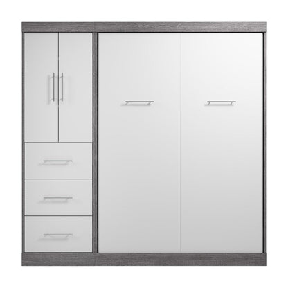 Nebula Full Murphy Bed with Wardrobe (84W)