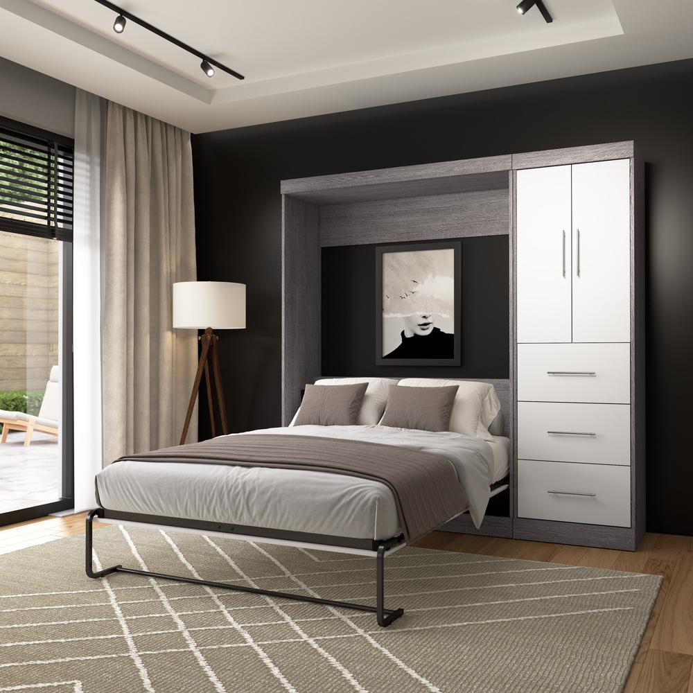 Nebula Full Murphy Bed with Wardrobe (84W)